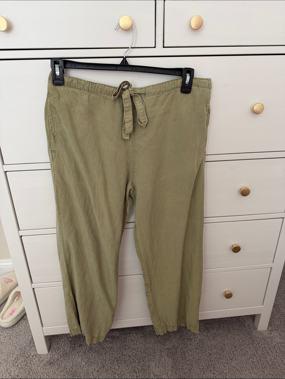 Olive Green Drawstring Pants